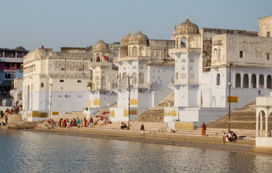 Ghats on the Pushkar lake Rajasthan