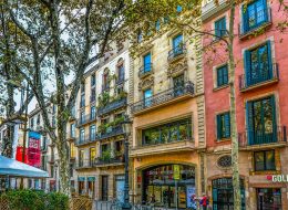 Barcelona Spain Facade Tree