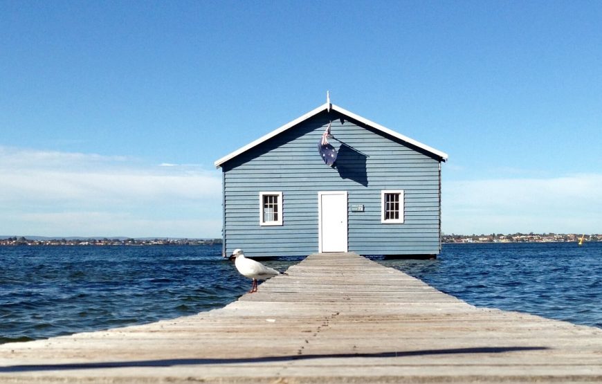 Boat Shed Landscape Perth River Australia