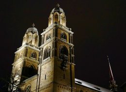 Zurich Night Dark Church Tower