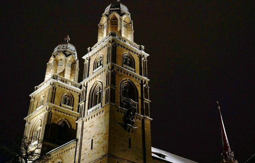 Zurich Night Dark Church Tower