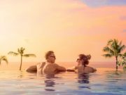 honeymoon couples at maldives resort